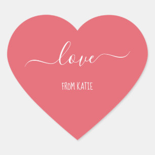 Rosa Herzkleber mit Liebe für den Valentinstag Herz-Aufkleber