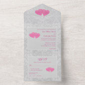 Rosa Herzklopfen, die alle in einer Einladung hoch (Innen Boden)