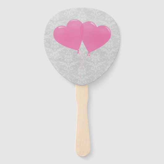 Rosa Herzklopfen Gastgeschenk Hochzeit Handfächer (Rückseite)