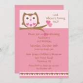 Rosa Herzklopfen Kindergeburtstag Einladung (Vorne/Hinten)