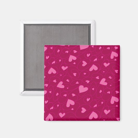 Rosa Herzklopfen Magnet (Vorderseite/Rückseite)