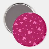 Rosa Herzklopfen Magnet (Vorderseite/Rückseite)