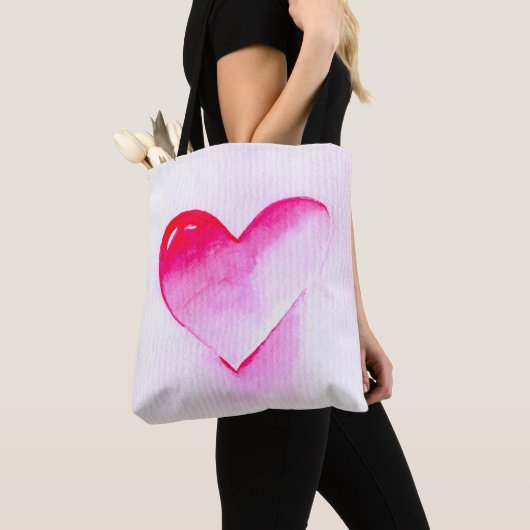 Rosa Herzklopfen Pop Liebe Tasche (Von Nahem)