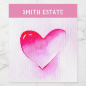 Rosa Herzklopfen Pop Liebe Weinetikett (Einzelnes Label)