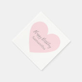 Rosa Herzklopfen und individuelles Graues Happy Bi Serviette (Ecke)