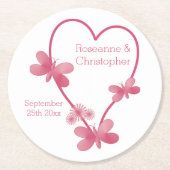 Rosa Herzklopfen, Untersetzer für Hochzeitspapiere (Vorderseite)