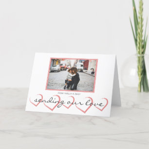 Rosa Herzklopfen Valentinstag Foto Feiertagskarte