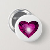 Rosa Herzklopfknopf rund weiß Button (Vorne & Hinten)
