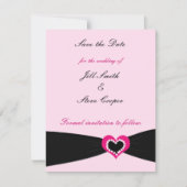 Rosa Herzkraut Save the Date (Vorderseite)