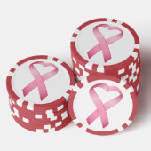 rosa Herzkrebs Pokerchips (Stapel)
