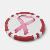 rosa Herzkrebs Pokerchips (Einzeln)