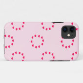 rosa Herzkreise Case-Mate iPhone Hülle (Rückseite (Horizontal))