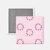 rosa Herzkreise Magnet (Vorderseite/Rückseite)