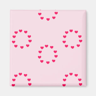 rosa Herzkreise Magnet