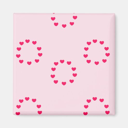 rosa Herzkreise Magnet (Vorne)