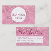 Rosa Herzlichtmuster Nagellauge Bar Visitenkarte (Vorne/Hinten)