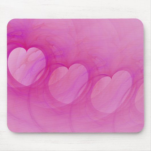 Rosa Herzlinie Mousepad (Vorne)