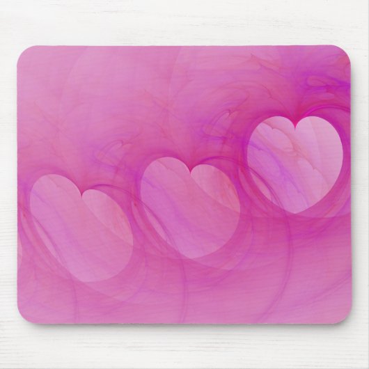 Rosa Herzlinie Mousepad (Vorne)