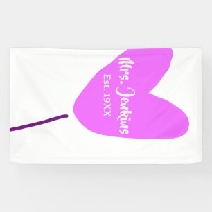 Rosa Herzluftballon Frau Name Est. Jahr Liebe Banner