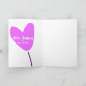 Rosa Herzluftballon Frau Name Est. Jahr Liebe Karte (Innenseite)