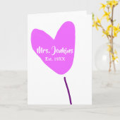 Rosa Herzluftballon Frau Name Est. Jahr Liebe Karte (Gelbe Blume)