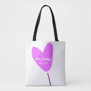 Rosa Herzluftballon Frau Name Est. Jahr Liebe Tasche