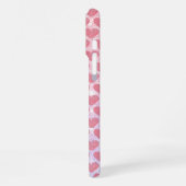 Rosa Herzmonogramm Glitzer funkeln individuelle Na iPhone Hülle (Linke Seite)