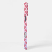 Rosa Herzmonogramm Glitzer funkeln individuelle Na iPhone Hülle (Rechte Seite)