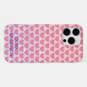 Rosa Herzmonogramm Glitzer funkeln individuelle Na iPhone Hülle (Rückseite (Horizontal))