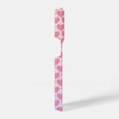 Rosa Herzmonogramm Glitzer funkeln individuelle Na iPhone Hülle (Rechte Seite)