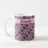 rosa Herzmonogramm Kaffeetasse (Links)