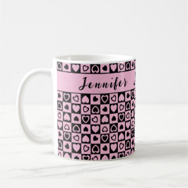 rosa Herzmonogramm Kaffeetasse