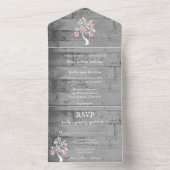 Rosa Herzmuschel in einer Hochzeitsreise All In One Einladung (Innen Boden)