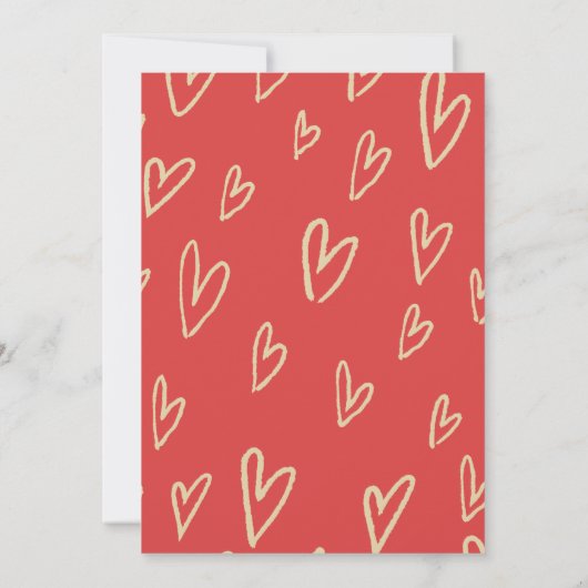 Rosa Herzmuster Galentinisches Party Einladung (Rückseite)