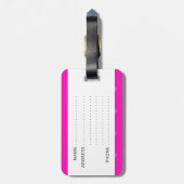 Rosa Herzmuster Gepäckanhänger (Rückseite vertikal)