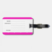 Rosa Herzmuster Gepäckanhänger (Rückseite horizontal)