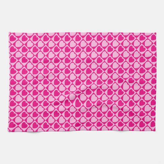 Rosa Herzmuster Handtuch (Horizontal)