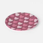 Rosa Herzmuster Himbeere Rote Teller (Schrägansicht)