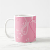 rosa Herzmuster Kaffeetasse (Links)