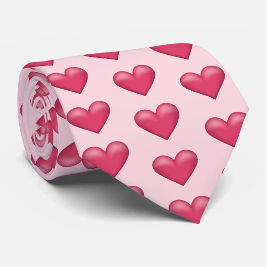 rosa Herzmuster Krawatte (Gerollt)
