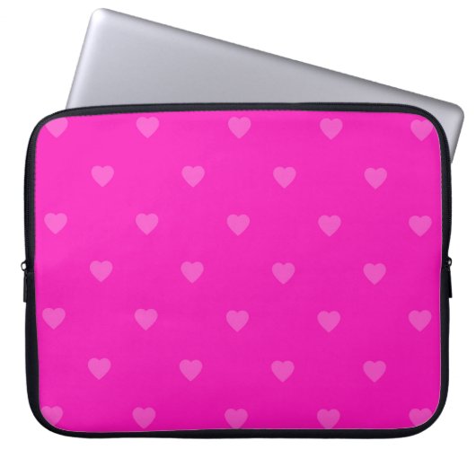 Rosa Herzmuster Laptopschutzhülle (Vorderseite)
