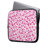 Rosa Herzmuster Laptopschutzhülle (Vorderseite Links)
