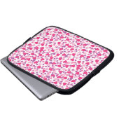 Rosa Herzmuster Laptopschutzhülle (Vorne Knopf)