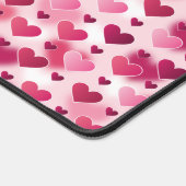 rosa Herzmuster mit Individuelle Name Schreibtischunterlage (Ecke)