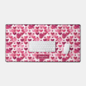 rosa Herzmuster mit Individuelle Name Schreibtischunterlage (Tastatur & Maus)