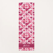 rosa Herzmuster mit Individuelle Name Yogamatte (Vorderseite)