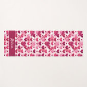 rosa Herzmuster mit Individuelle Name Yogamatte (Vorderseite (Horizontal))