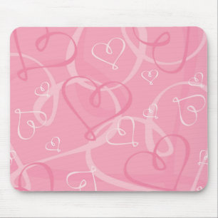 rosa Herzmuster Mousepad
