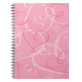 rosa Herzmuster Notizblock (Vorderseite)