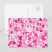 Rosa Herzmuster Postkarte (Vorne/Hinten)